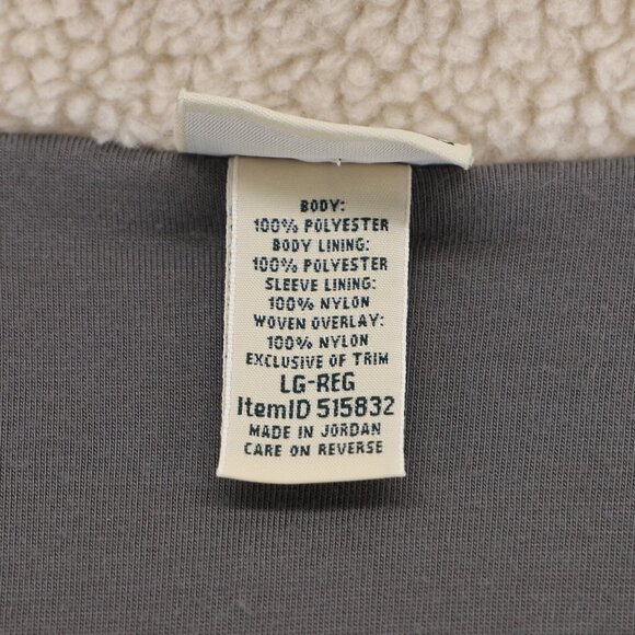 L.L.BEAN Women's Bean's Sherpa Fleece Jacket Stand Collar Oatmeal Beige Size L - Picture 9 of 9